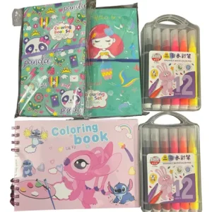 Set 2 Cuadernos Para Pintar + 12+12 Marcadores Regalo Artist