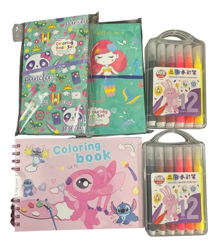 Set 2 Cuadernos Para Pintar + 12+12 Marcadores Regalo Artist