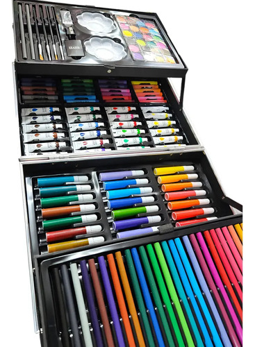 Mega Set De Arte Valija Metalico. 145 Piezas Chicos Nuevos - Imagen 23