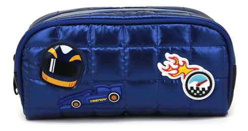 Cartuchera Trendy De Poliéster Azul Lisa Para Útiles Escolares Liso