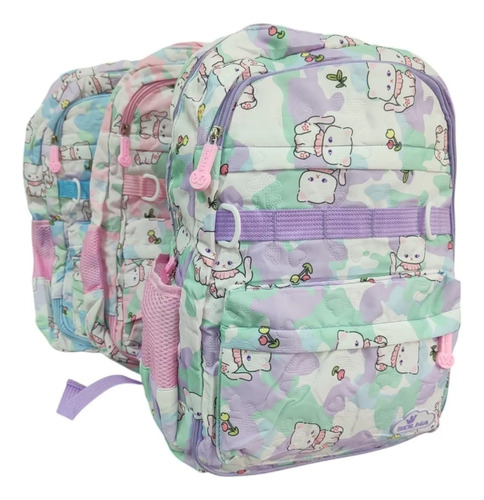 Mochila Escolar Infantil Estampada 18 Espalda Escolar Afu211 Verde Lasos