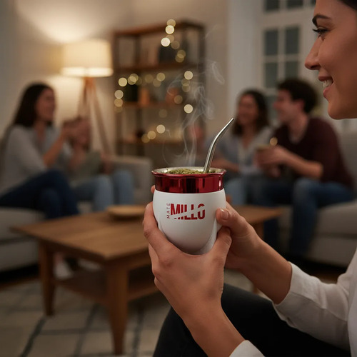 Mate Plastico Ideal Para Dia Papa Dia Del Padre Colores Blanco Y Rojo Regalo Para Papa - Día Del Padre En Blanco Y Rojo - Imagen 3