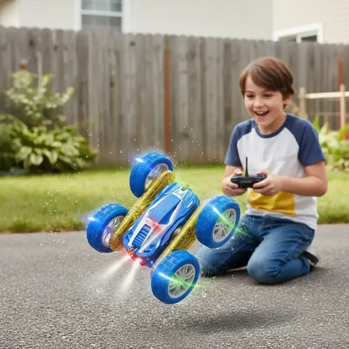 Auto Stunt A Control Remoto 360 Spray Luces Niños Sonido Luz - Imagen 14