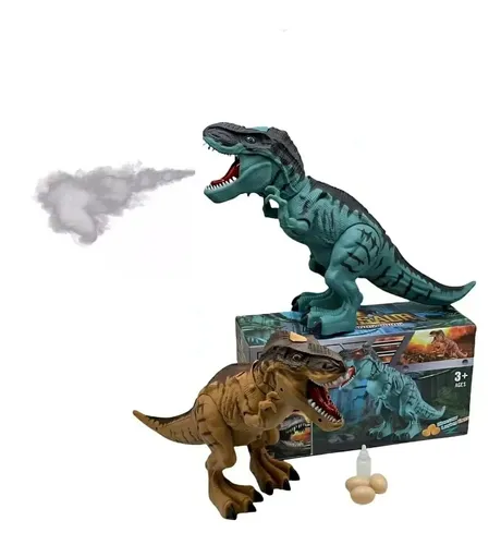 Dinosaurio A Pila Tira Humo Camina Luz Y Sonido Pone Huevo - Imagen 12