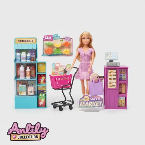 Set Supermercado Anlily Collection Con Muñeca 26cm, Carrito - Imagen 9