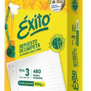 Repuesto Exito Escolar No3 Rayado 480hojas Tradicional