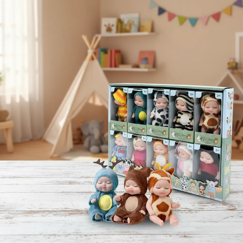 Colección De 12 Muñecas De Bebé Mini De Goma - Imagen 11