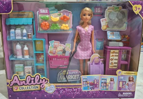 Set Supermercado Anlily Collection Con Muñeca 26cm, Carrito - Imagen 2