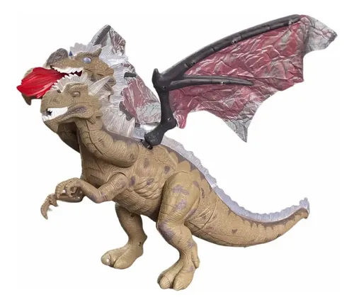 Dinosaurio Dragon 3 Cabezas Rex Sonido Luz Pila Camina Ruge - Imagen 14