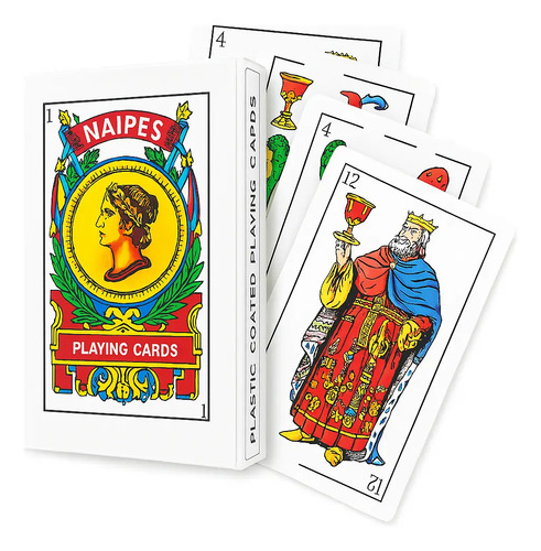 Cartas Españolas Truco 50 Naipes Cartón Plastificado Blanco Español - Imagen 2