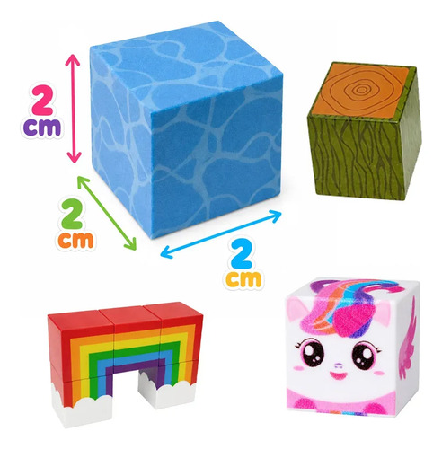 Bloques Magnéticos Diseño Unicornios Princesa 100 Piezas 2cm Figuras Incluidas - Imagen 4