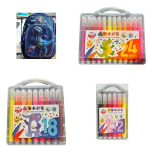 Kit Escolar: 1 Mochila + 1 Marcadores 24 + 1 Marcadores 18 + 1 Marcadores 12