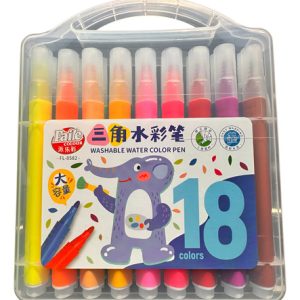 Marcadores Triangulares Lavables X 18 Colores Escolar Pintar