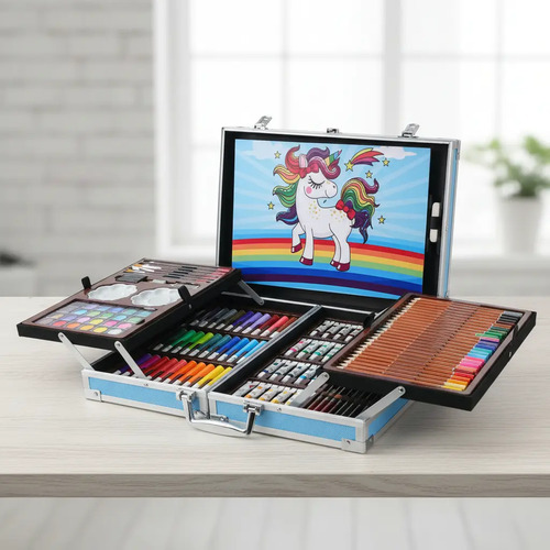 Mega Set De Arte Valija Metalico. 145 Piezas Chicos Nuevos - Imagen 7