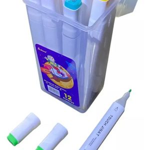 Marcadores Fibrones X 12 Unidades +1 Cuaderno Colorear Variados