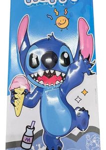 Cartuchera Stitch Divertido Lata + 12 Marcadores A Base Agua Celeste