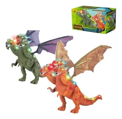 Dinosaurio Dragon 3 Cabezas Rex Sonido Luz Pila Camina Ruge - Imagen 11