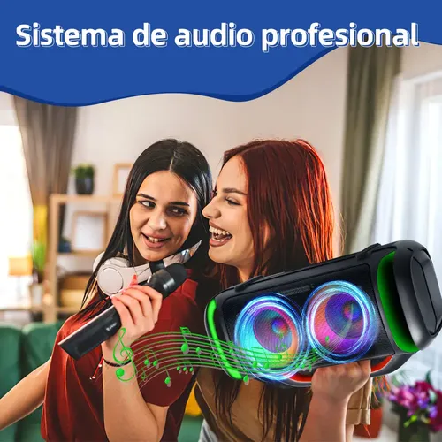 Bafle Bocina Bluetooth Bafles Amplificados Subwoofer Karaoke Microfono Inalambrico Para Bocina Radio Fm Luz Negra Color Negro Airamp Mc-wgy-5501 - Imagen 6