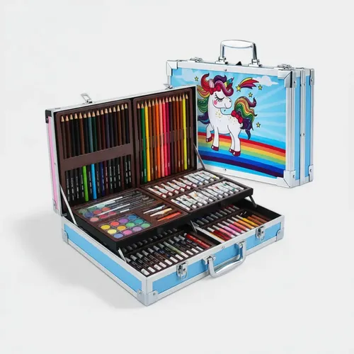 Mega Set De Arte Valija Metalico. 145 Piezas Chicos Nuevos - Imagen 6