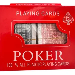 Juego De Cartas Poker X2 Playing Cards Plastificado Rojo