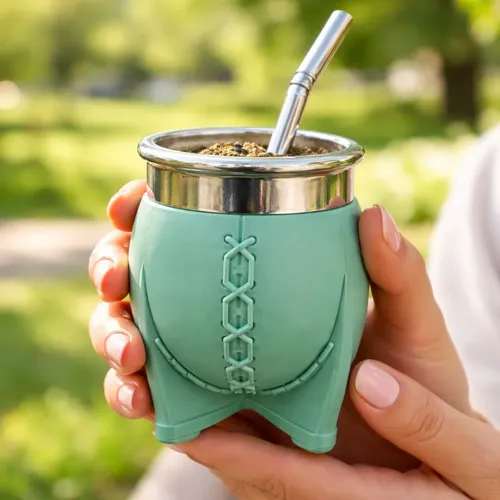 Mate Plastico Ideal Para Dia Papa Dia Del Padre Colores Verde Esmeralda Regalo Para Papa - Día Del Padre En Verde - Imagen 3