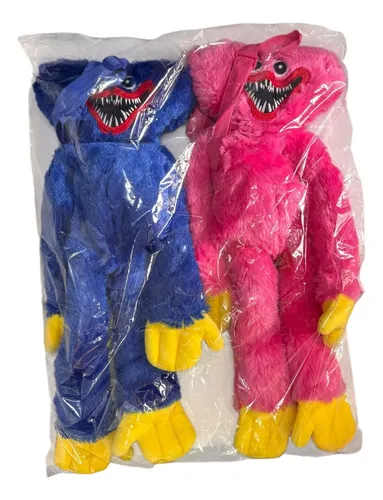 2 Peluche Mochila Huggy Wuggy Poppy Fuxia Y Azul Con Cierre - Imagen 3