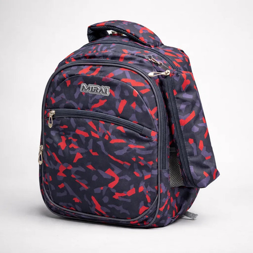 Mochila Escolar Infantil Estampada 18 Espalda Mirai Moderno Azul Oscuro C/Líneas - Imagen 6