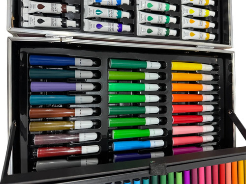 Mega Set De Arte Valija Metalico. 145 Piezas Chicos Nuevos - Imagen 13