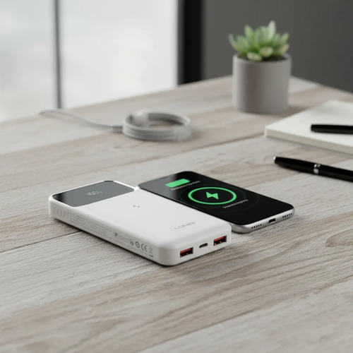 Cargador Powerbank Ldnio Tipo C Usb 10000 Mah Wireless Pq11 Blanco - Imagen 7