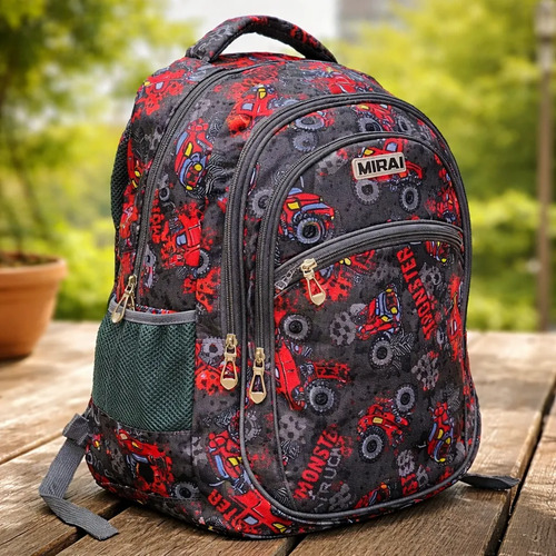 Mochila Escolar Infantil Estampada 18 Espalda Mirai Moderno Azul Oscuro C/Líneas - Imagen 10