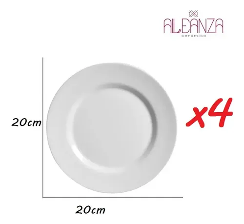 Set X12 Piezas Vajilla Platos Playo Postre Bowls Cerámica Blanco Liso - Imagen 5