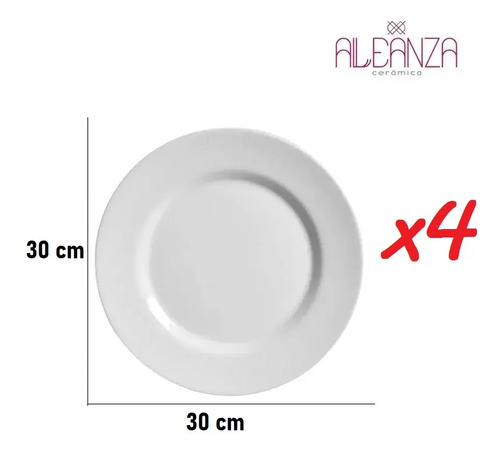 Set X12 Piezas Vajilla Platos Playo Postre Bowls Cerámica Blanco Liso - Imagen 4