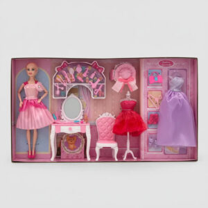 Muñeca Articulada 30cm Fashion Home Con Accesorios Y Vestido