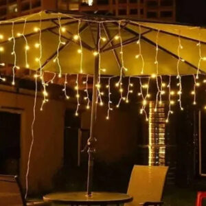 Luces Navideñas 3 M X 50cm Cable Transparente 220v 100 Led Amarillo