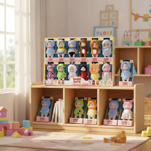 Colección De 12 Muñecas De Bebé Mini De Goma