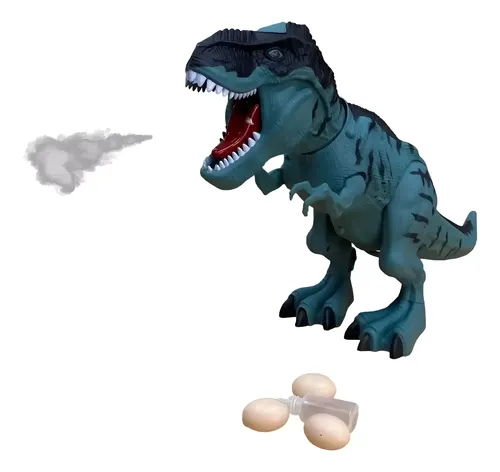 Dinosaurio A Pila Tira Humo Camina Luz Y Sonido Pone Huevo