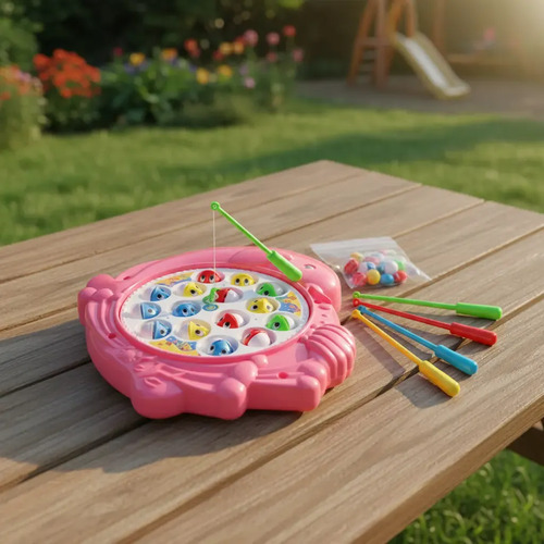 Juego De Pesca Giratorio Musical Delfin Rosa Dym - Imagen 4