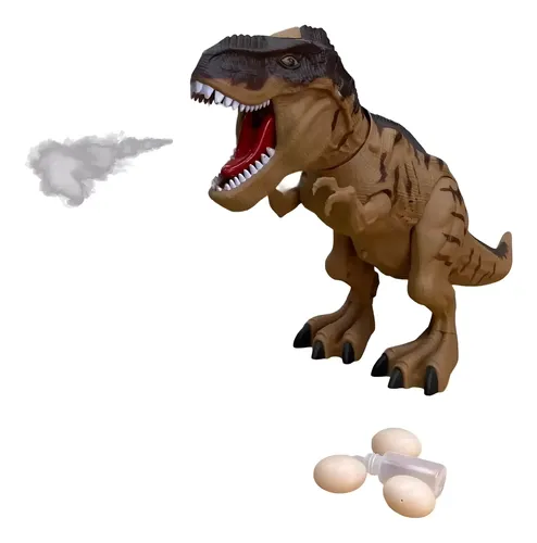 Dinosaurio A Pila Tira Humo Camina Luz Y Sonido Pone Huevo