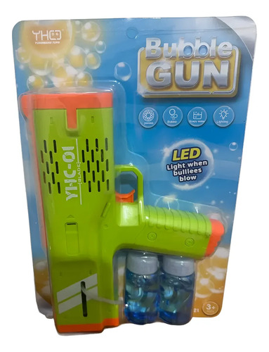 Burbujero Pistola Automatico Luces Liquido Infantil Maquina